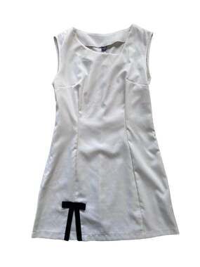 SHEIN Selianne Color Block Oblique Collar Bowknot Split Hem Mini Dress Size S